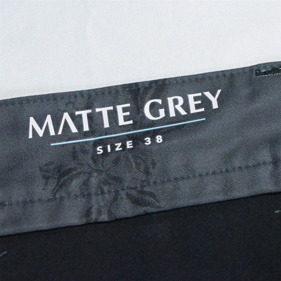 Matte Grey 38‎ x 10" Black Stretch Tech Golf Chino Shorts - Picture 3 of 7
